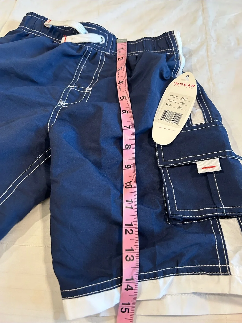 Ingear Navy and White Boy’s  Cargo Swim Shorts / NWT